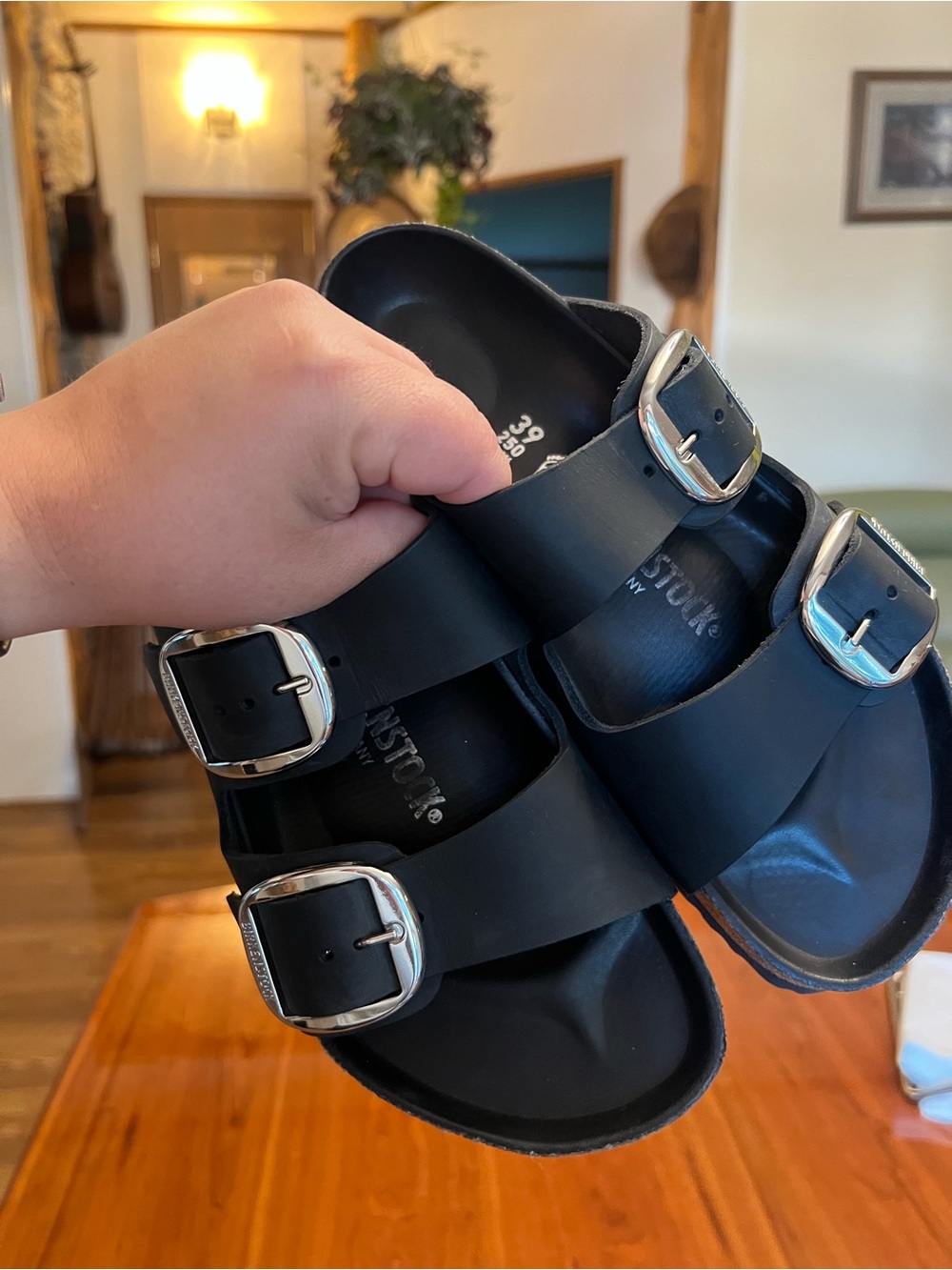 Birkenstock Arizona Big Buckle Oiled Leather Black 39 Regular - Picture 3 of 13